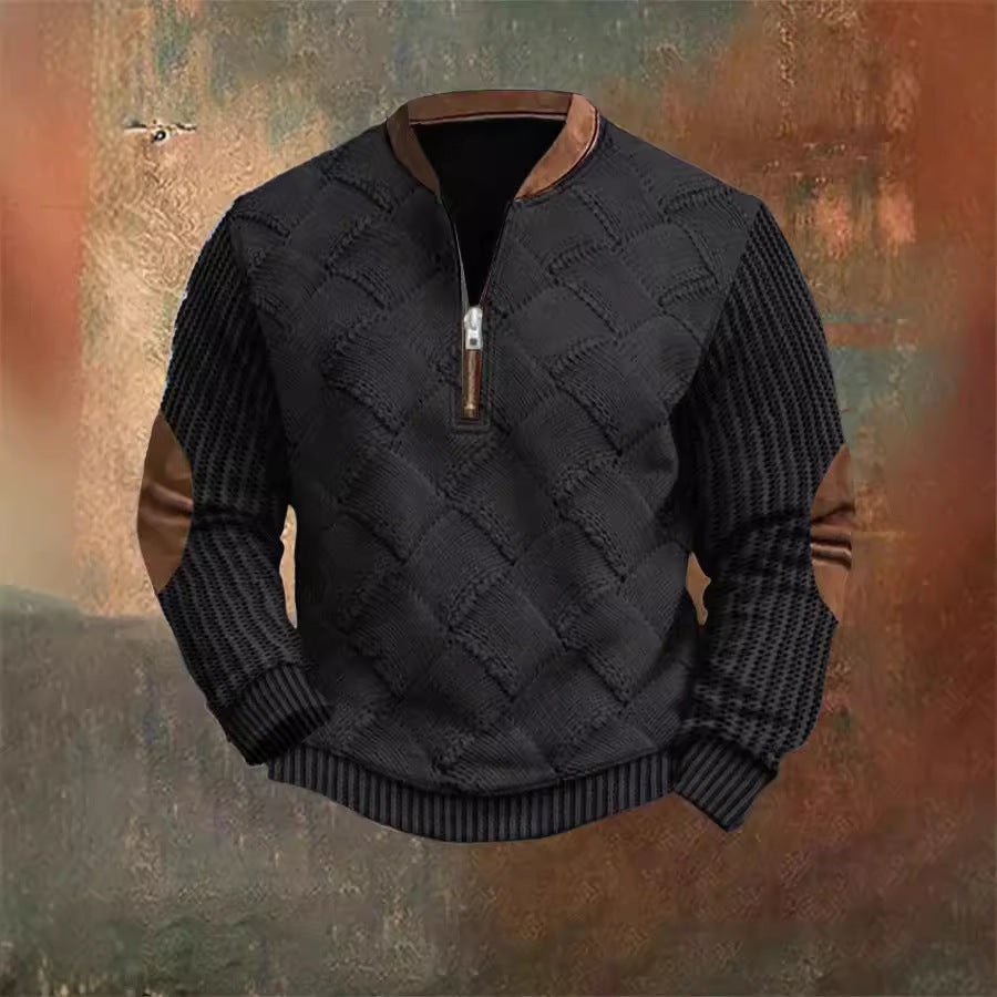 Autumn Winter Digital Printing Half Zipper Sweater For Men