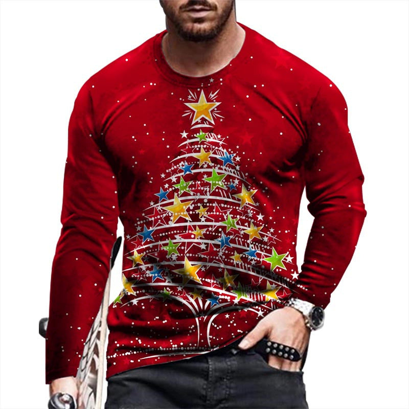 Men's Long-sleeved Round Neck Youth Pullover