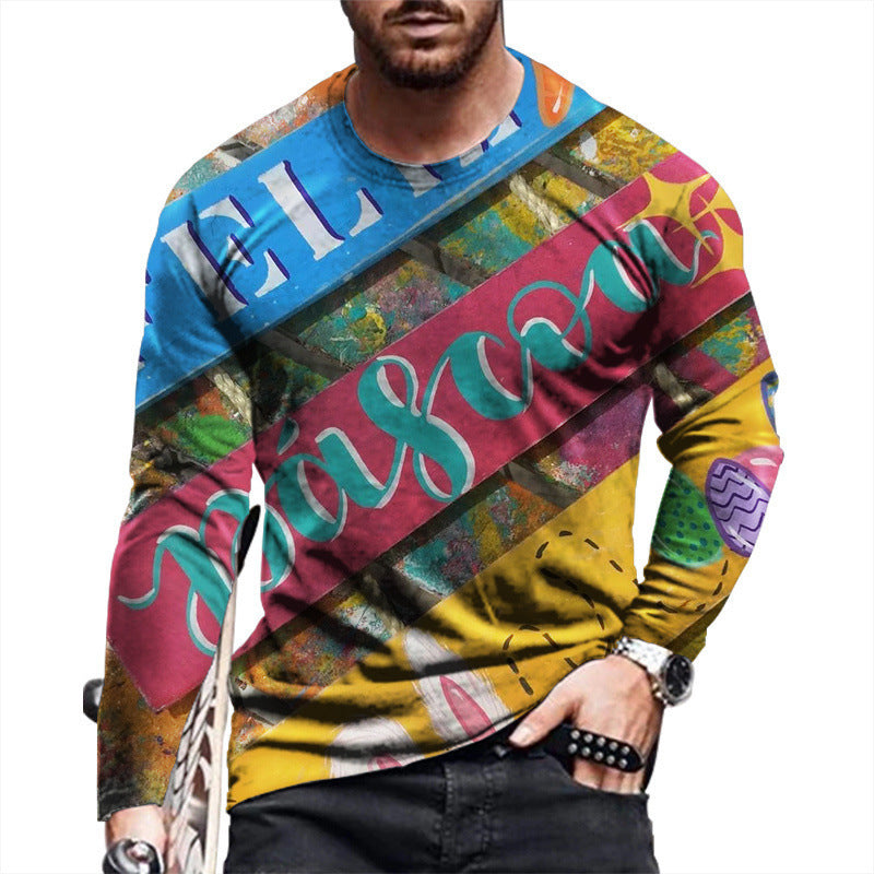 Men's Long-sleeved Round Neck Youth Pullover