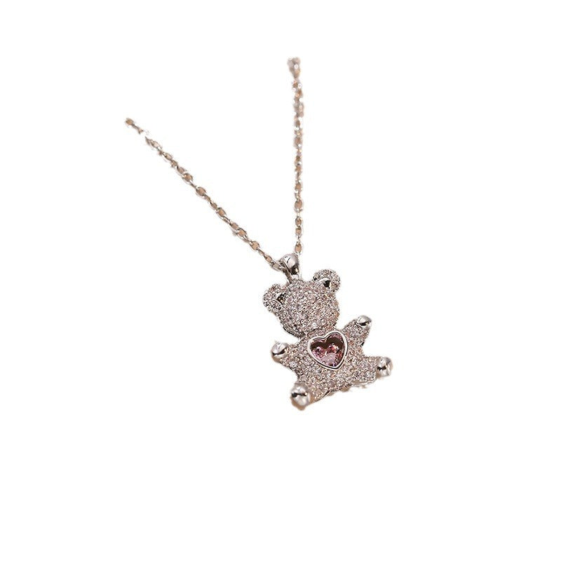 Necklace Female Bear Necklace Love Heart